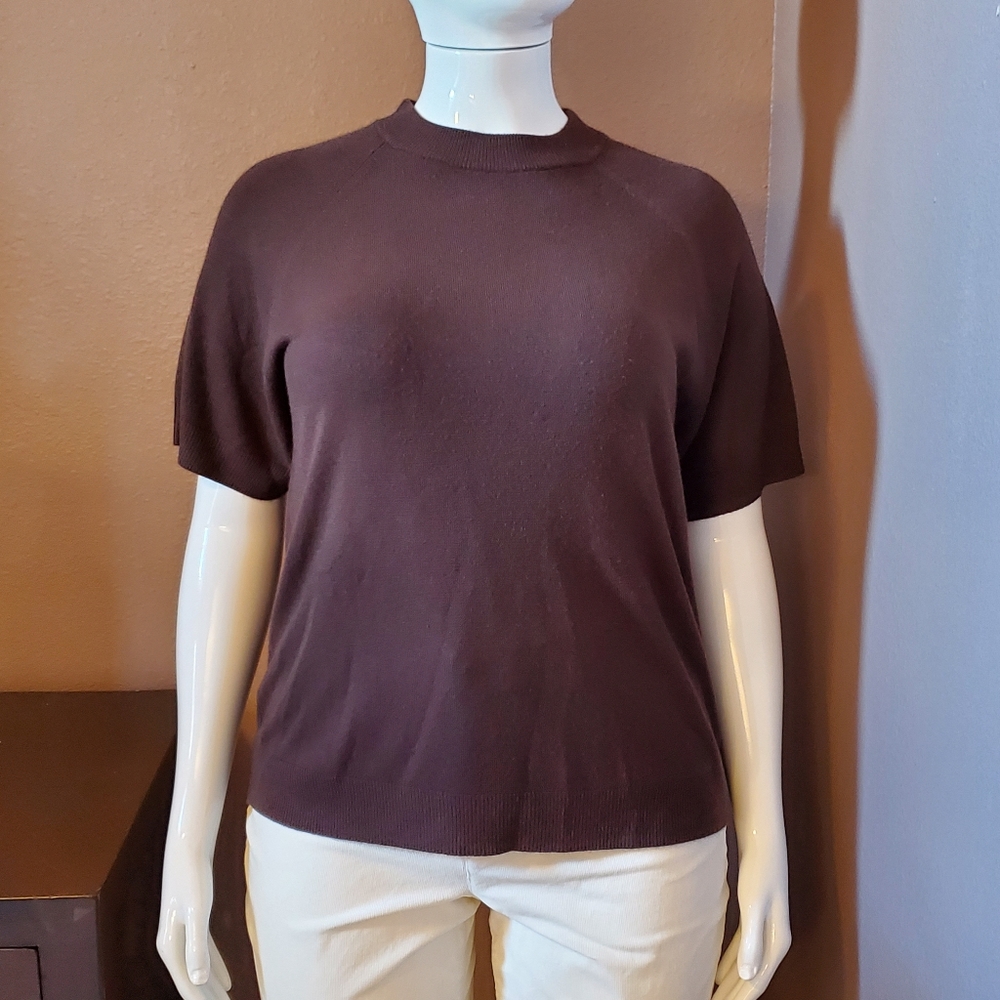MERCER STREET Studio brown zip back sweater 2X